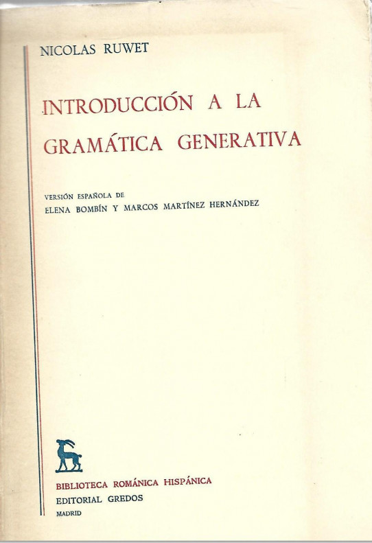 INTRODUCCION A LA GRAMATICA GENERATIVA