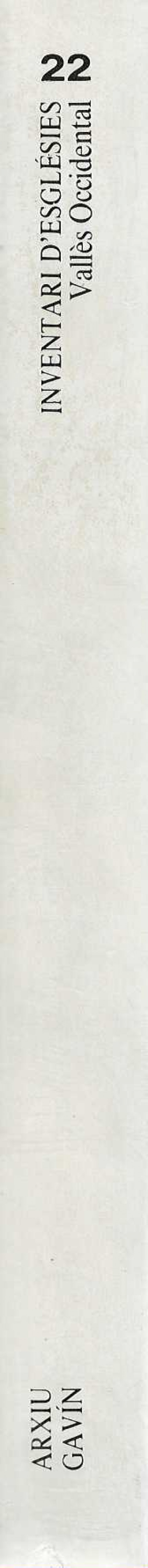 INVENTARI D'ESGLESIES  VALLES OCCIDENTAL . Nº 22 DE LA COL.LECCIO