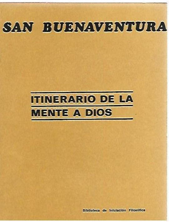 ITINERARIO DE LA MENTE A DIOS