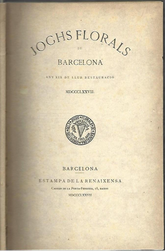 JOCHS FORALS DE BARCELONA 1877