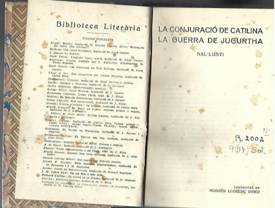 LA CONJURACIO DE CATILIAN  /  LA GUERRA DE JUGURTHA