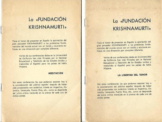 LA LIBERTAD DEL TEMOS  / MEDITACION  2 Volumenes  (Krishnamurti)