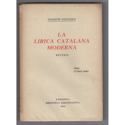 La Lírica catalana moderna : estudis / Joaquim Folguera
