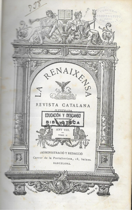 LA RENAIXENSA. REVISTA CATALANA ANY VIII Tomo 2