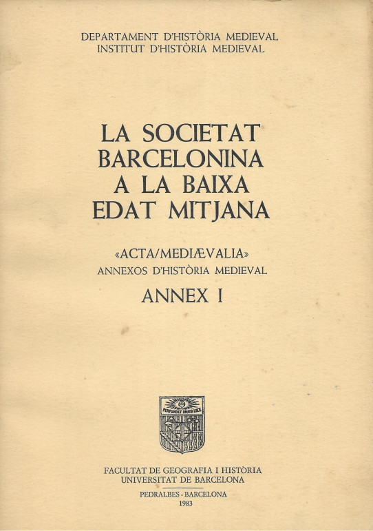 LA SOCIETAT BARCELONINA A LA BAIXA EDAT MITJANA