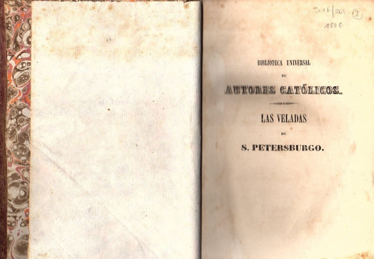 Las veladas de S. Petersburgo / Joseph de Maistre