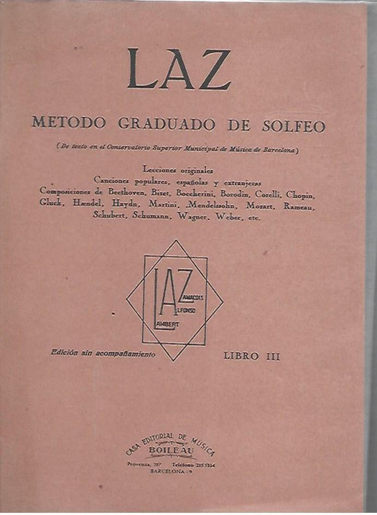 LAZ  Metodo graduado de solfeo LIBRO III