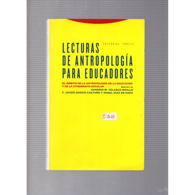 Lecturas de antropología para educadores / Honorio M. Velasco Maillo