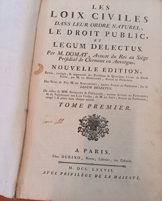 LES LOIX CIVILES DANS LEUR ORDRE NATUREL, LE DROIT PUBLIC, ET LEGUM DELECTUS