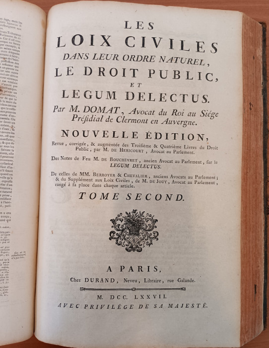 LES LOIX CIVILES DANS LEUR ORDRE NATUREL, LE DROIT PUBLIC, ET LEGUM DELECTUS
