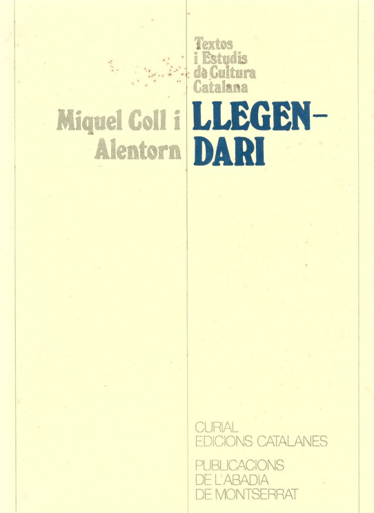 LLEGENDARI. OBRES IV  (M. Coll i Alentorn)