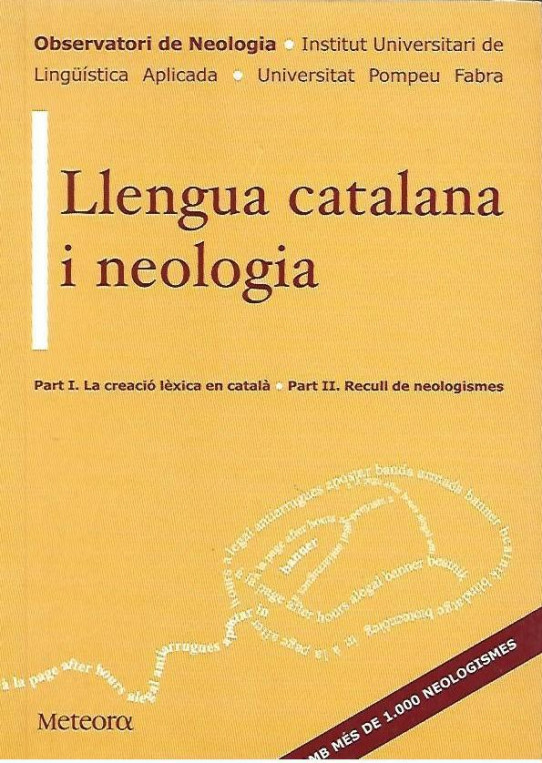 LLENGUA CATALANA I NEOLOGIA.