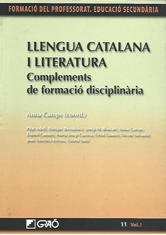 LLENGUA CATLANA I LITERATURA. complements de formació disciplinària. 3 volums