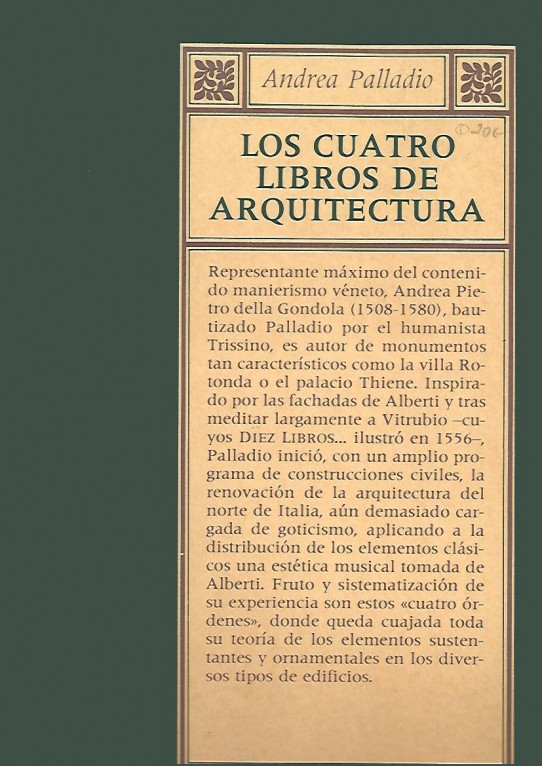 LOS CUATRO LIBROS DE ARQUITECTURA