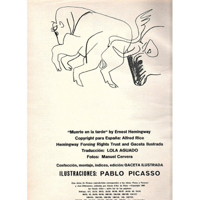 Muerte en la tarde / Ernest Hemingway, Pablo Picasso