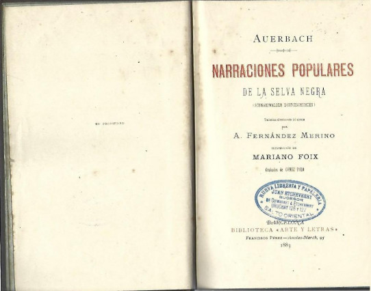 NARRACIONES POPULARES DE LA SELVA NEGRA