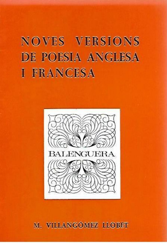 NOVES VERSIONS DE POESIA ANGLESA I FRANCESA
