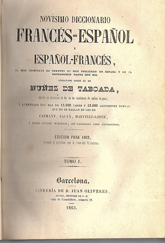 NOVISIMO DICCIONARIO FRANCÉS ESPAÑOL Y ESPAÑOL FRANCÉS 2 VOL.