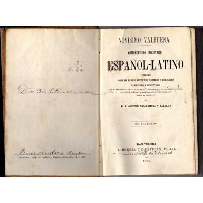 Novísimo Valbuena : completísimo diccionario latino-español y  Novísimo Valbuena : Completísimo diccionario español-latino