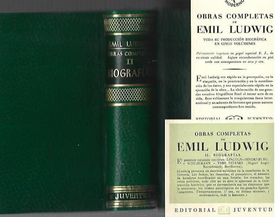 OBRAS COMPLETAS DE EMIL LUDWIG . BIOGRAFÍAS (TOMO II)