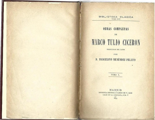 OBRAS COMPLETAS DE MARCO TULIO CICERON. 2 Volumenes