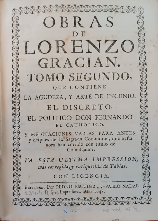 OBRAS DE LORENZO GRACIAN Tomo 2
