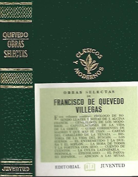 OBRAS SELECTAS DE FRANCISCO DE QUEVEDO VILLEGAS