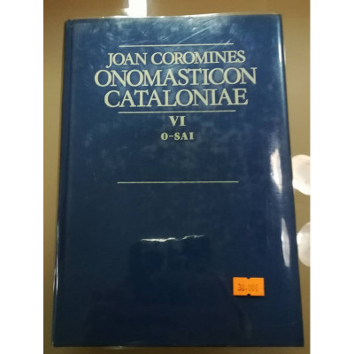 Onomasticon Cataloniae. / Joan Coromines.