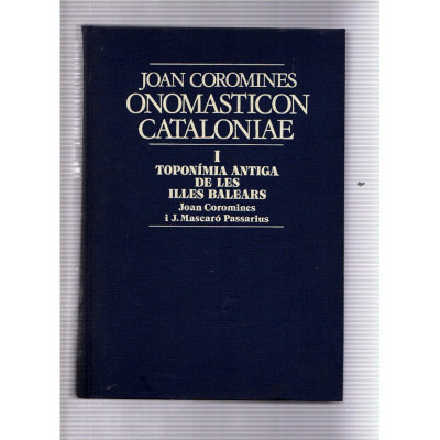 Onomasticon cataloniae 8 Vol. / Joan Coromines