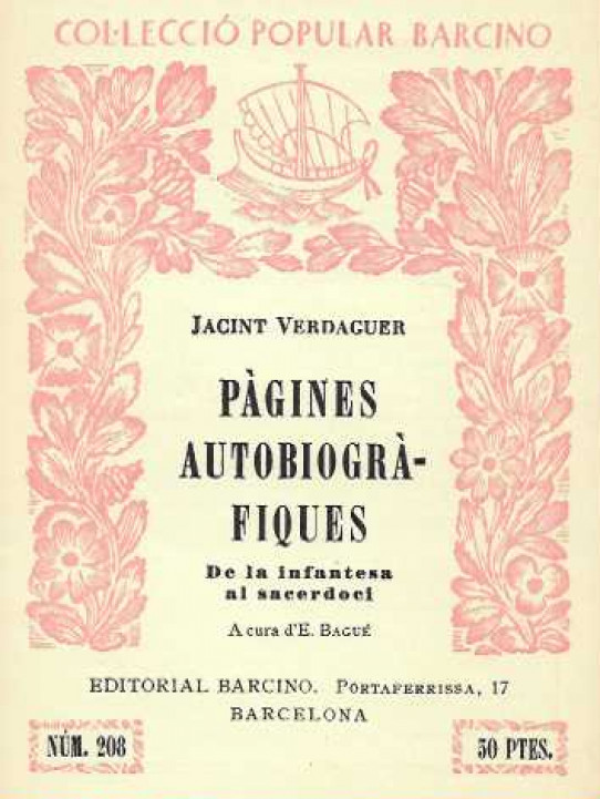 PÀGINES AUTOBIOGRÀFIQUES. De la infantesa al sacerdoci.