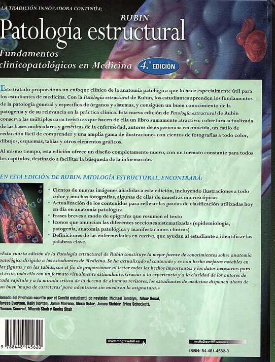 PATOLOGIA ESTRUCTURAL. FUNDAMENTOS CLINICOPATOLÓGICOS EN MEDICINA 4ª Edición