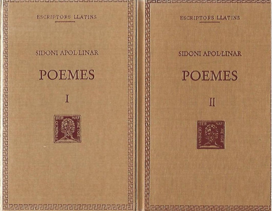 POEMES Volum 1 i Volum 2  (2 volums)    SIDONI APOL.LINAR ( ESCRIPTORS LLATINS)