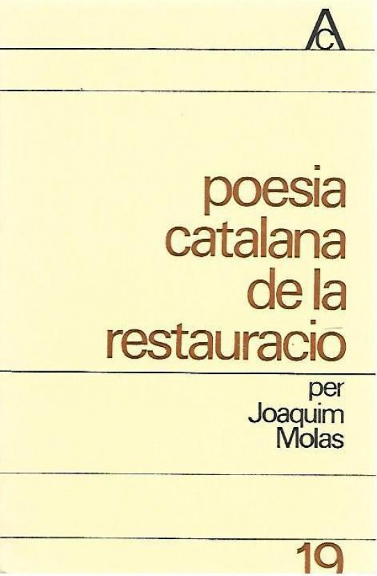 POESIA CATALANA DE LA RESTAURACIO