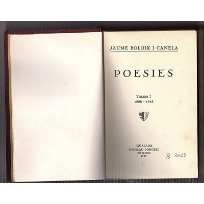 Poesies / Jaume Boloix i Canela