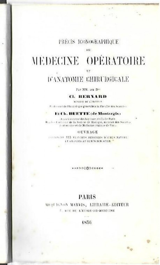 Précis Iconographique de MEDICINE OPERATOIRE ET D'ANATOMIE CHIRURGICALE