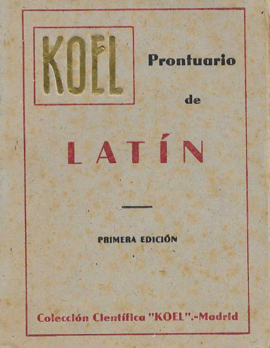 Prontuario de latín. Colección Científica Koel.