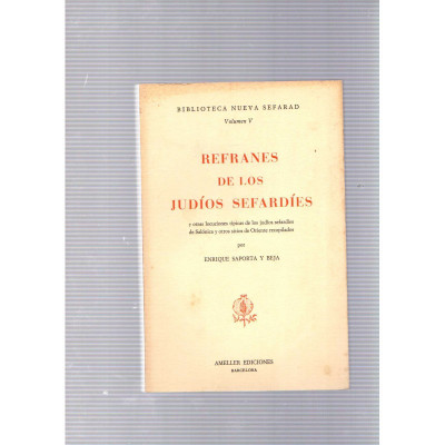 Refranes de los Judíos Sefardíes / Enrique Saporta y Beja