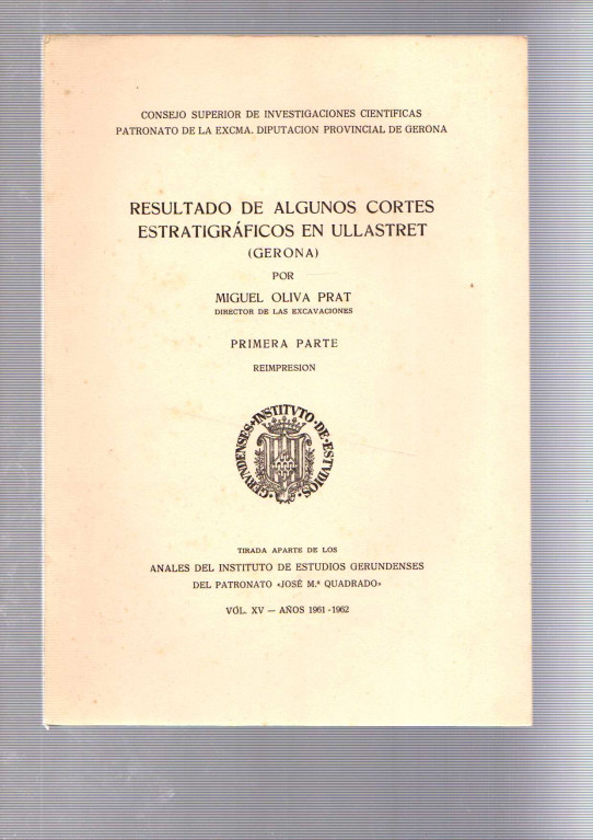 RESULTADO DE ALGUNOS CORTES ESTRATIGRÁFICOS EN ULLASTRET 2VOLMS