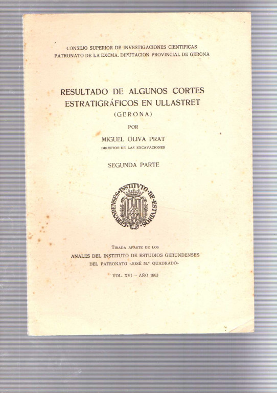 RESULTADO DE ALGUNOS CORTES ESTRATIGRÁFICOS EN ULLASTRET 2VOLMS