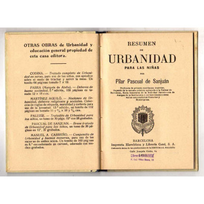 Resumen de urbanidad para las niñas / Pilar Pascual de Sanjuán