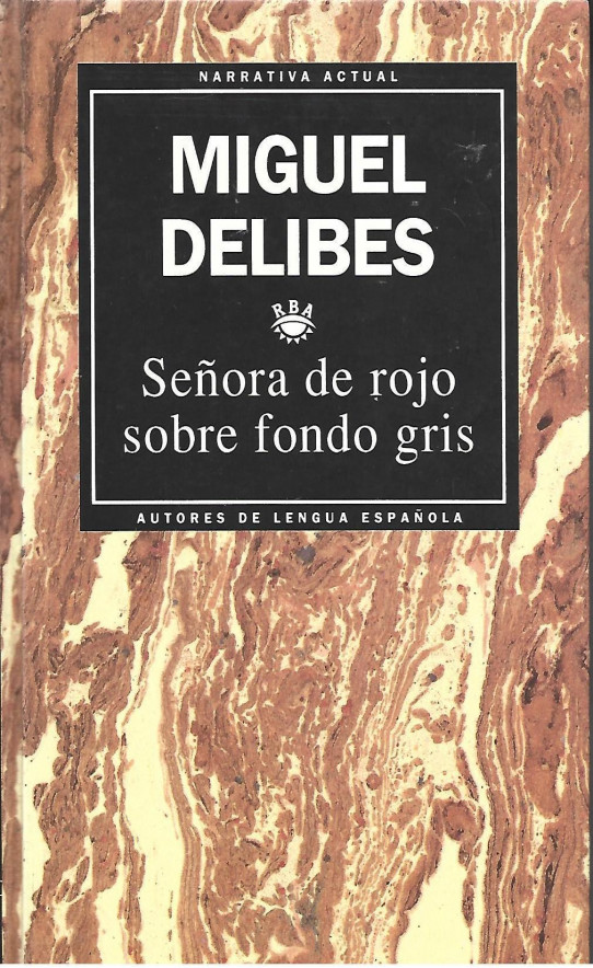 SEÑORA DE ROJO SOBRE FONDO GRIS
