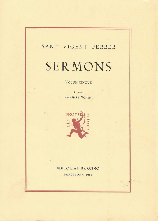 SERMONS DE SANT VICENT FERRER  Volum Cinquè