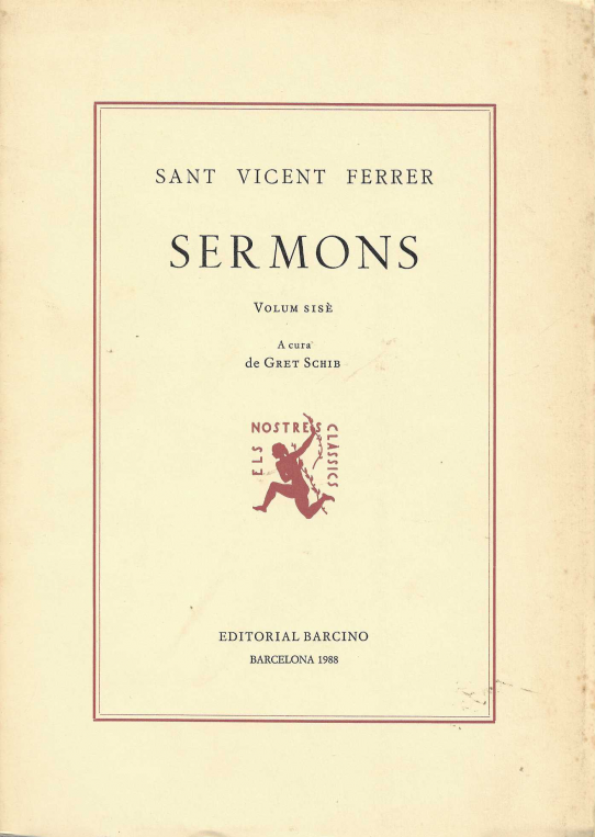 SERMONS DE SANT VICENT FERRER  Volum Sisè