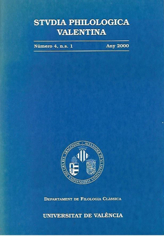 STUDIA PHILOLOGICA VALENTINA  Numero 4, n.s. 1  any 2000  (ESTUDIS FILOLÒGICS DE VALENcia)