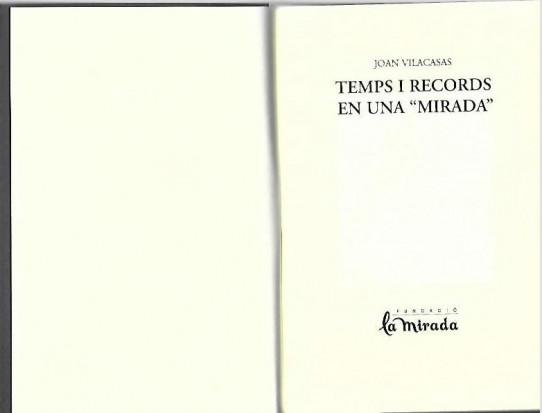 TEMPS I RECORTS  EN UNA 'MIRADA'