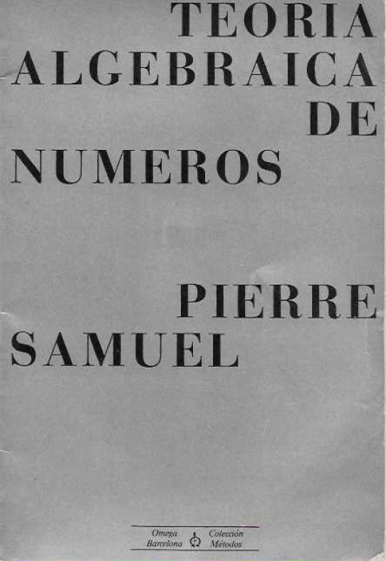 TEORIA ALGEBRAICA DE NÚMEROS.