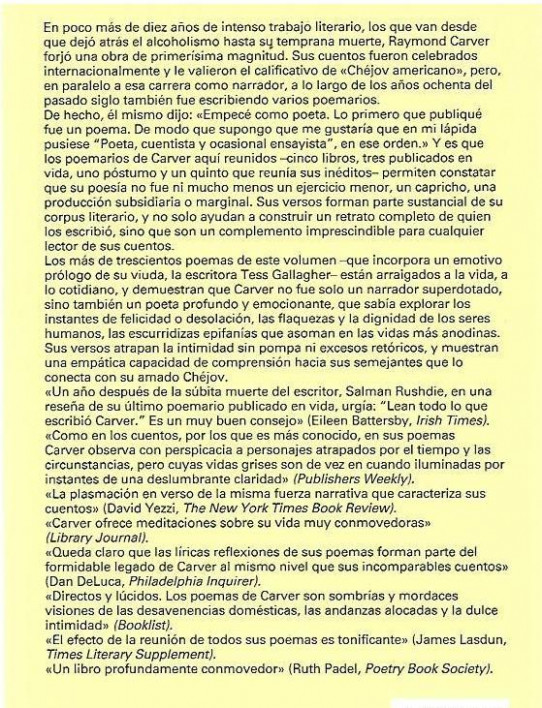 TODOS NOSOTROS  . POESIA COMPLETA (Rymond Carver)   Edición bilingüe