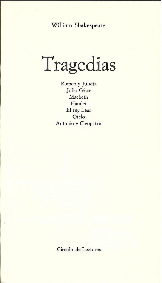 TRAGEDIAS DE WILLIAM SHAKESPEARE