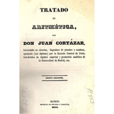 Tratado de Aritmética / Juan Cortázar.