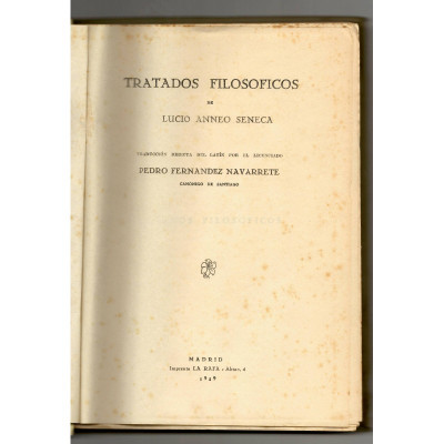 Tratados filosoficos / de Lucio Anneo Seneca